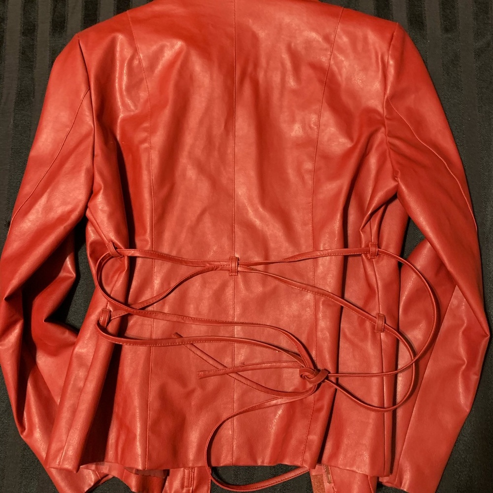 Woman’s Red Leather Jacket Size M